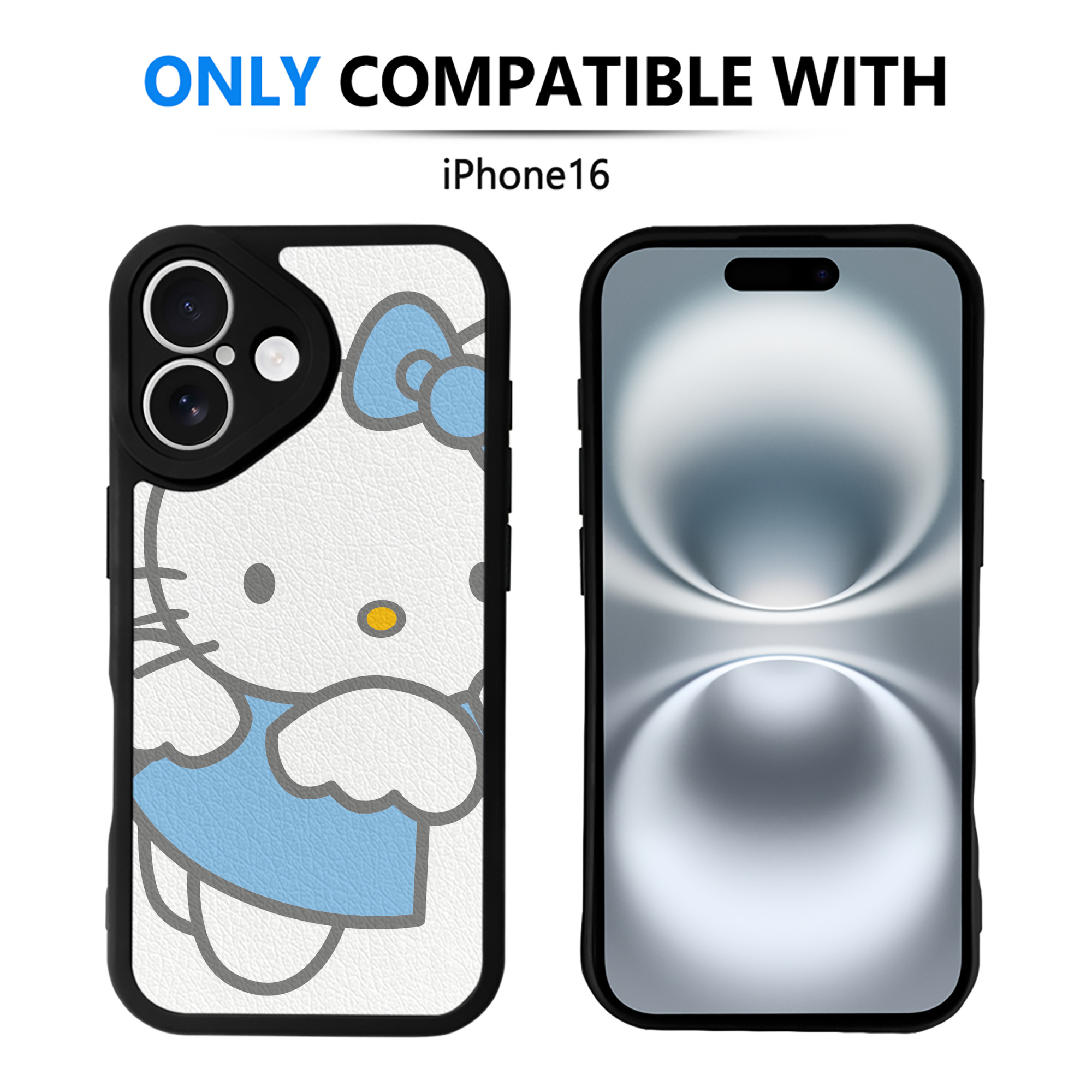 （画像用） Hello Kitty ハローキティ 【iPhone 16シリーズ対応】シリコンスマホケース（レザー調） 材質：シリコン